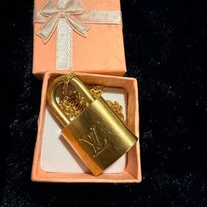 Louis Vuitton Gold Padlock Necklace